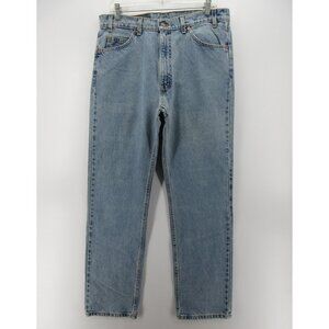 VINTAGE Levis 505 Jeans 35X32 Straight Regular Fit Orange Tab 90s Denim